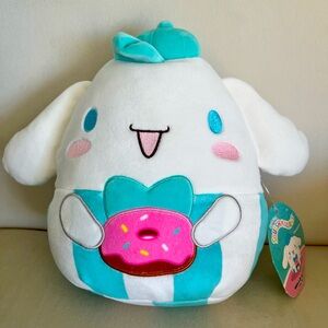 NWT Squishmallow Cinnamaroll White and Teal Plush Toy